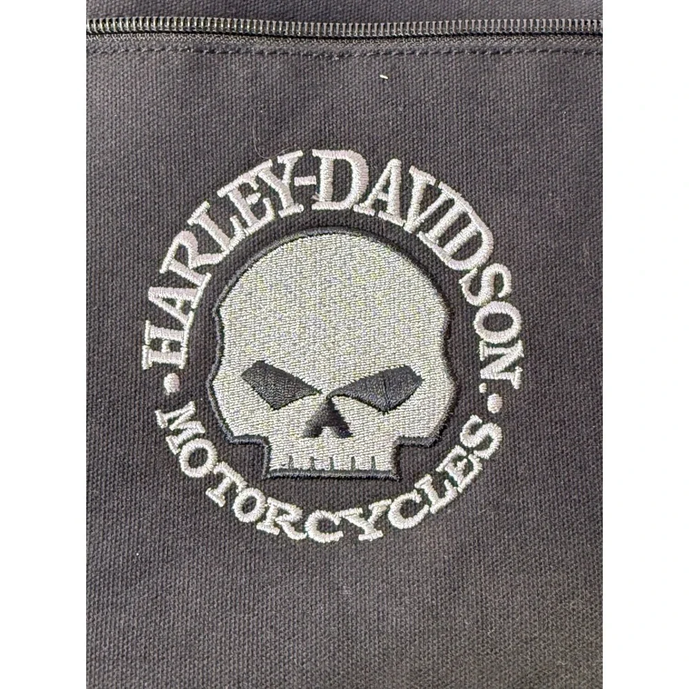 Harley-Davidson Willie G Skull Black Canvas Crossbody Bag Adjustable Strap